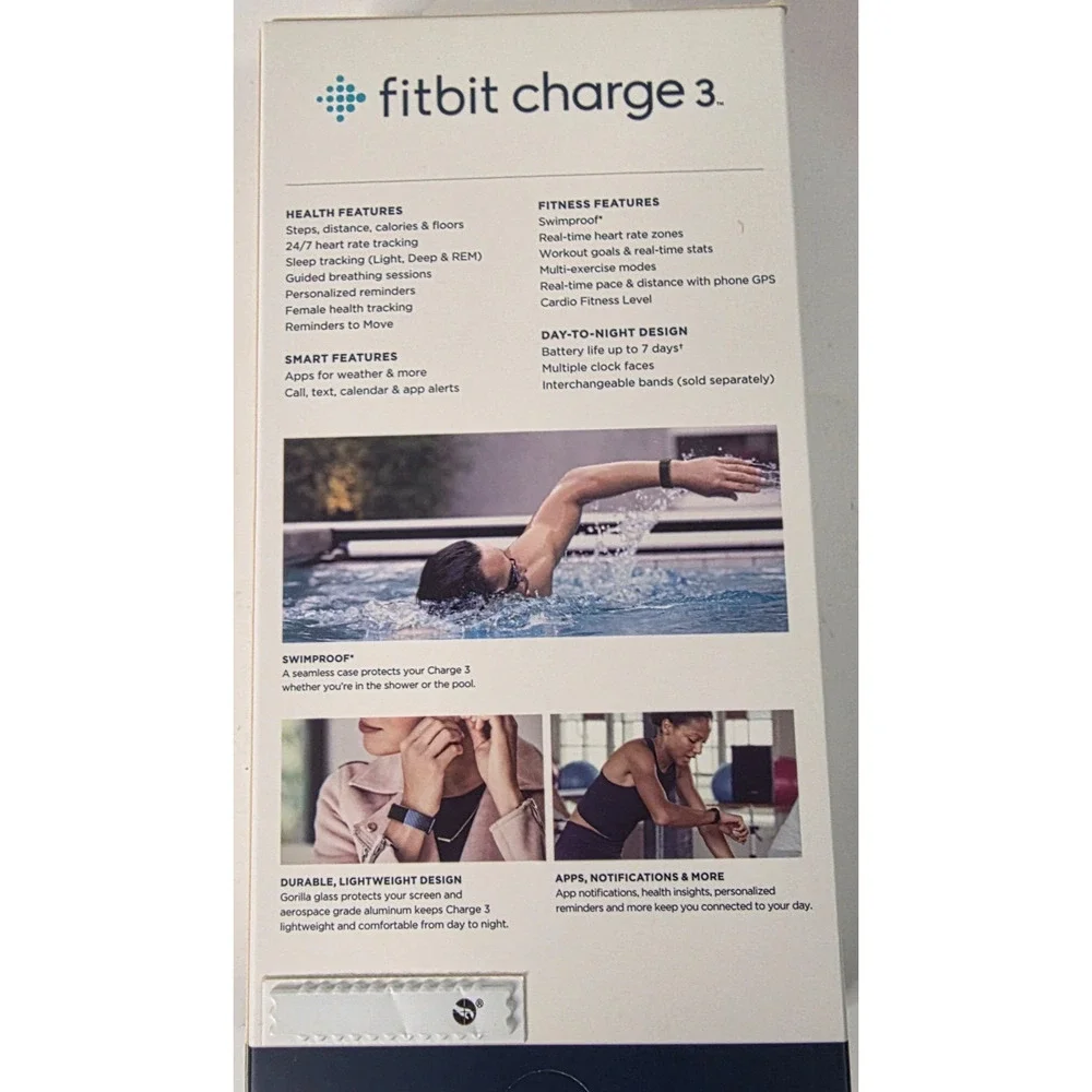 Fitbit Charge 3 Fitness Tracker Rose Gold Blue Gray FB409RGGY